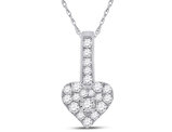 1/3 Carat (ctw G-H, I2-I3) Diamond Heart Pendant Necklace in 10K White Gold with Chain